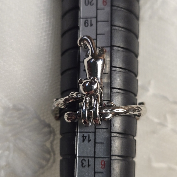 Hang In There Kitty Cat Fidget Ring Sz7 - Picture 3 of 4